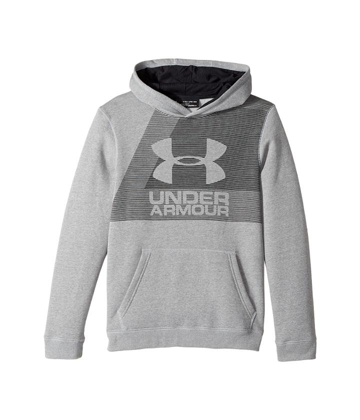 Under Armour Kids Rival Hoodie (big Kids) (steel Light Heather/black/black) Boy's Sweatshirt
