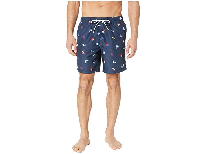 Nautica Sail Flag Icon Swim Trunk (navy) Men's Swimwear