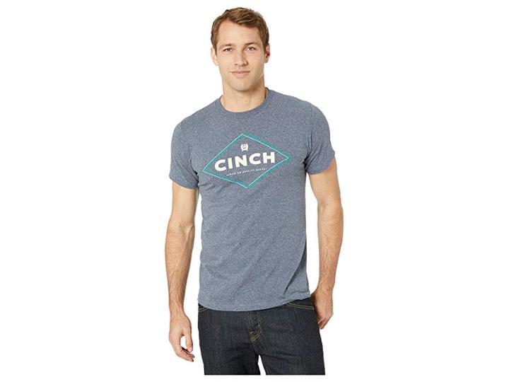 Cinch Short Sleeve T-shirt (heathered Navy) Men's Clothing