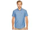 Original Penguin Short Sleeve Chambray Dobby Woven (faded Denim) Men's Short Sleeve Button Up