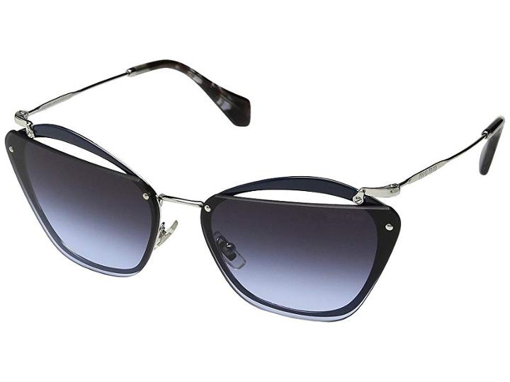 Miu Miu 0mu 54ts (blue/silver/vioelt Gradient Grey) Fashion Sunglasses