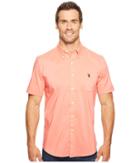 U.s. Polo Assn. Short Sleeve Single Pocket Slim Fit Solid Sport Shirt (pink Coral) Men's T Shirt