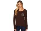 Cruel Loose Fit Long Sleeve Printed Pocket (brown) Women's Clothing