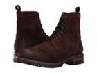 Frye George Lug Brogue Lace-up (dark Brown Waxed Suede) Men's Boots