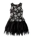 Nanette Lepore Kids Novelty Soutache Fabric With Sequins And Tulle Dress (little Kids/big Kids) (black) Girl's Dress