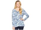 Tribal Long Sleeve Top With Back Knot Detail (denim) Women's Long Sleeve Pullover