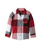 Hurley Kids Flannel Long Sleeve Raglan Top (little Kids) (gym Red/black) Boy's Clothing