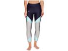 Under Armour Hg Armour Color Blocked Ankle Crop Pants (midnight Navy/blue Infinity/metallic Silver) Women's Casual Pants
