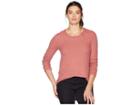 Dylan By True Grit Heathered Rayon Waffle High-low Thermal Crew (vintage Papaya) Women's Clothing