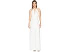 Halston Heritage Sleeveless Round Neck Front Keyhole Gown (chalk) Women's Dress