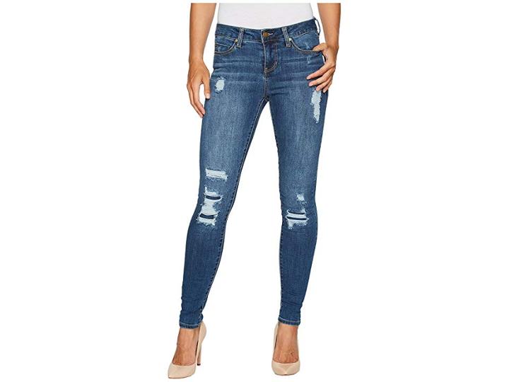 Liverpool Abby Skinny With Destruct Detail In Vintage Super Comfort Stretch Denim In Smithtown Destruct (smithtown Destruct) Women's Jeans