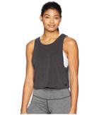 New Balance Transform Two-way Crop Tank Top (black Heather) Women's Sleeveless