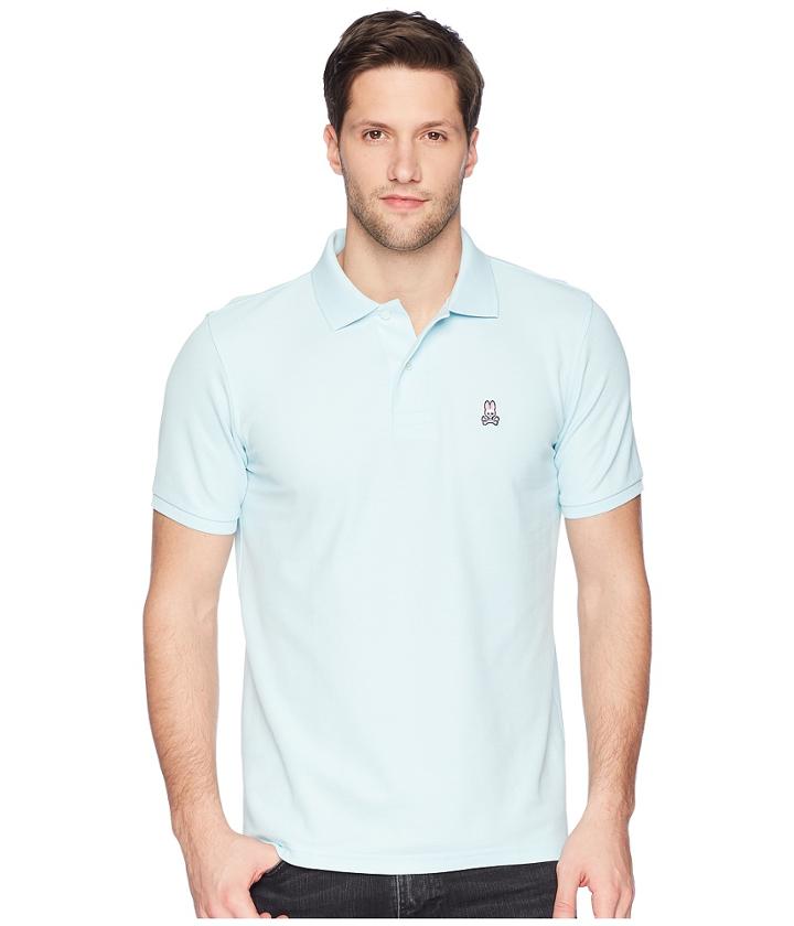 Psycho Bunny Classic Polo Fashion Colors (cerulean) Men's Short Sleeve Pullover