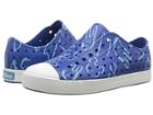 Native Kids Shoes Jefferson Print (little Kid) (victoria Blue/shell White/animalia) Kids Shoes