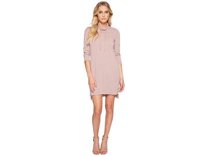 American Rose Aria Cowl Neck Drawstring Dress (mauve) Women's Dress