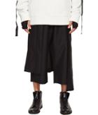 D.gnak Asymmetric Skirt Layered Pants (black) Men's Casual Pants