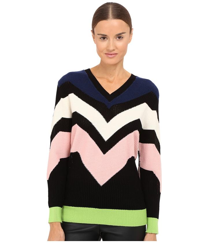 M Missoni Graphic Intarsia Sweater (navy) Women's Sweater