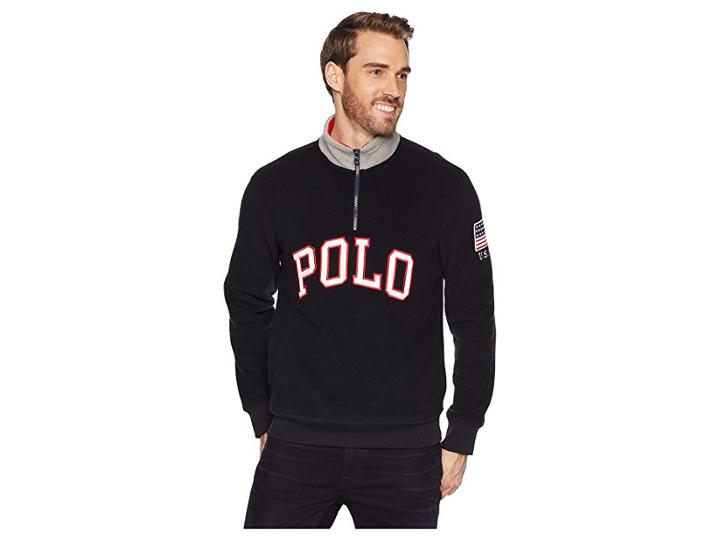 Polo Ralph Lauren Polar Fleece 1/2 Zip (polo Black) Men's Clothing
