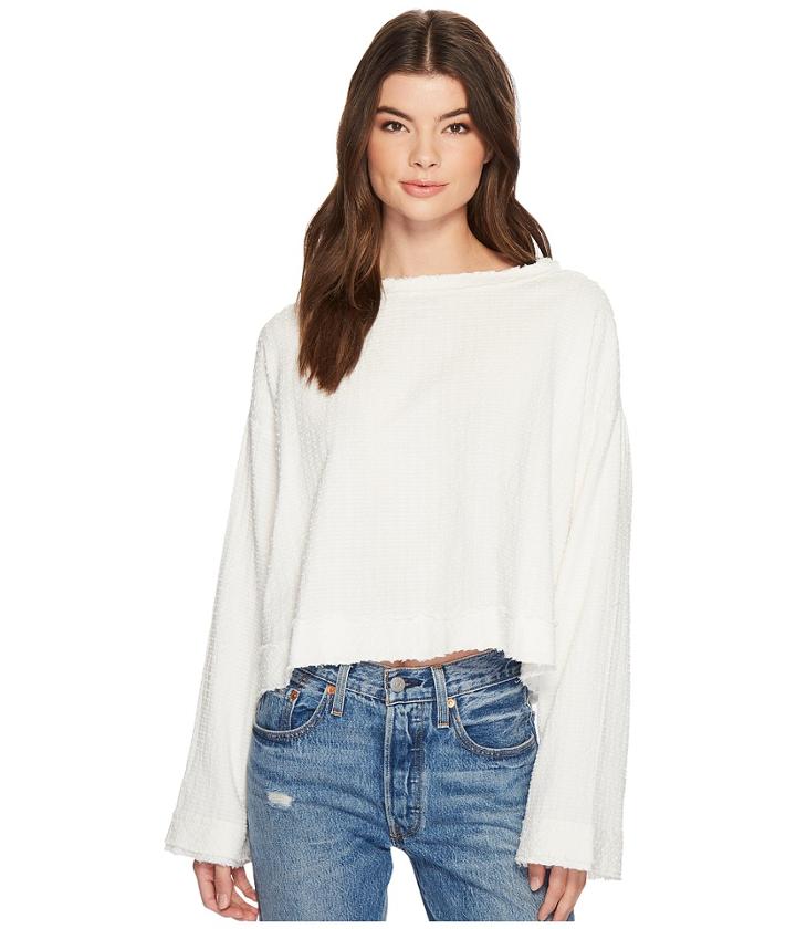 Free People Waking In Hueco Top (ivory) Women's Blouse