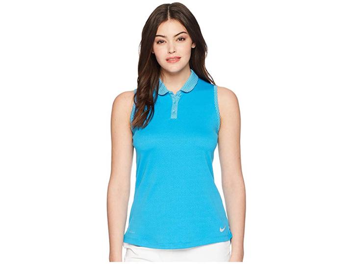 Nike Golf Dry Polo Sleeve Texture (equator Blue/flat Silver) Women's Clothing