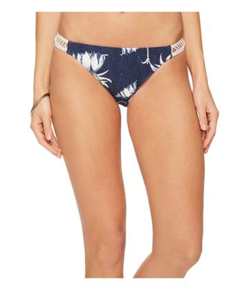 Roxy Hippy Hour Base Girl Bikini Bottom (dress Blue Swim Cadaques Flower) Women's Swimwear