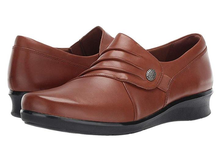 Clarks Hope Roxanne (dark Tan Leather) Women's Shoes