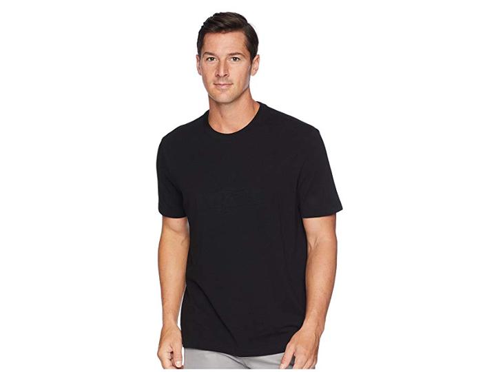 Lacoste Short Sleeve 'graphics' Jersey Padded Croc Regular (black) Men's Short Sleeve Pullover