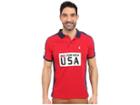 U.s. Polo Assn. Sporty Authentic Slim Fit Pique Polo Shirt (winning Red) Men's Short Sleeve Knit