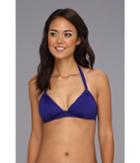 Badgley Mischka Solids Draped Triangle Bra (blueberry) Women's Swimwear