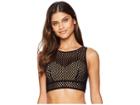 Else Velvet Cropped Top With Underwire Lined Cup (black) Women's Bra