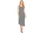 Vince Camuto Sleeveless Side Ruched Amalfi Stripe Dress (rich Black) Women's Dress
