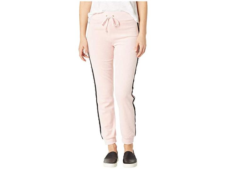 Juicy Couture Track Velour Pearl Embellished Pants (soft Glow) Women's Casual Pants