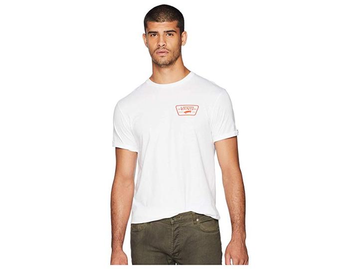 Vans Full Patch Back T-shirt (white/flame) Men's T Shirt