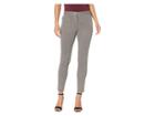 Vince Camuto Specialty Size Petite Houndstooth Jacquard Slim Leg Pants (rich Black) Women's Casual Pants
