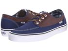 Vans Brigata ((leather/plaid) Estate Blue/potting Soil) Skate Shoes