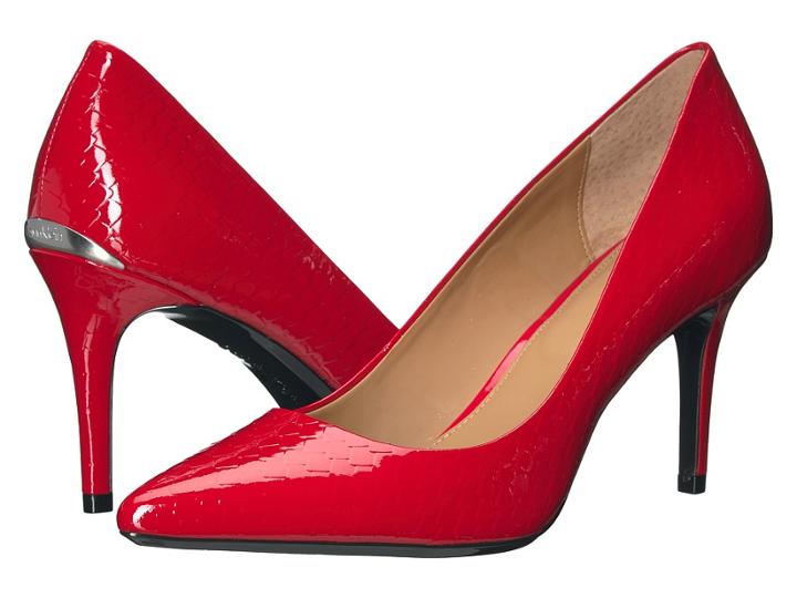 Calvin Klein Gayle Pump (lipstick Red Python Print Patent) High Heels