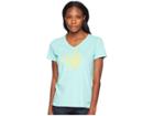 Life Is Good Mountain Bike Woods Crusher Vee Tee (cool Aqua) Women's T Shirt