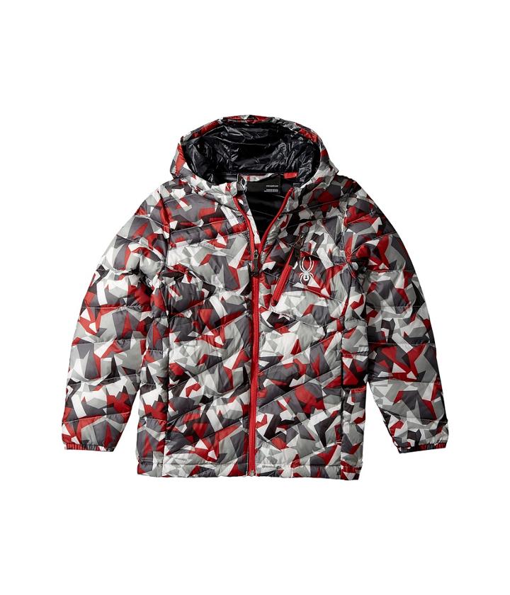 Spyder Kids Dolomite Hoodie Synthetic Down Jacket (big Kids) (mini Camo White) Boy's Coat