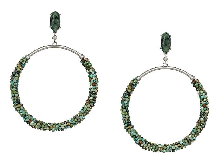 Kendra Scott Russel Earrings (rhodium/african Turquoise) Earring