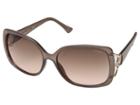 Guess Gf6065 (shiny Milky Beige With Rose Gold/brown To Pink Gradient Lens) Fashion Sunglasses