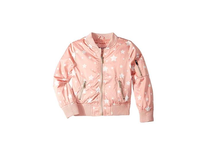 Urban Republic Kids Luna Sateen Star Print Bomber Jacket (little Kids/big Kids) (rose Smoke) Girl's Jacket