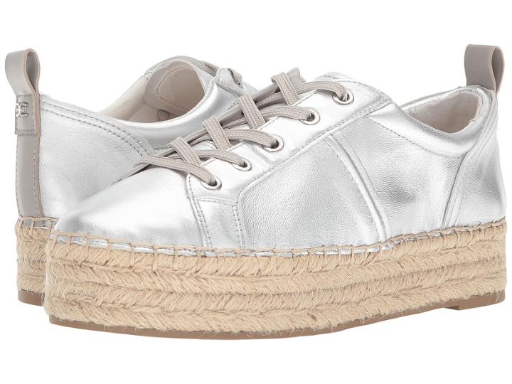 Sam Edelman Carleigh (soft Silver Soft Metallic Sheep Leather) Women's Lace Up Casual Shoes