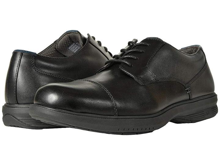 Nunn Bush Melvin Street Cap Toe Oxford With Kore Slip Resistant Walking Comfort Technology (black) Men's Lace Up Wing Tip Shoes