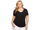 Kari Lyn Plus Size Lucy Short Sleeve Pocketed Tee (black) Women's T Shirt