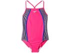 Speedo Kids Heather Splice One-piece Swimsuit (big Kids) (pink) Girl's Swimsuits One Piece