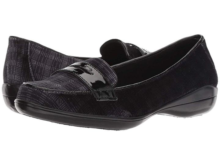 Soft Style Daly (black Plaid/patent 2) Women's Flat Shoes