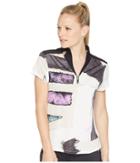 Jamie Sadock Osaka Print Short Sleeve Top (creme De La Creme) Women's Short Sleeve Pullover
