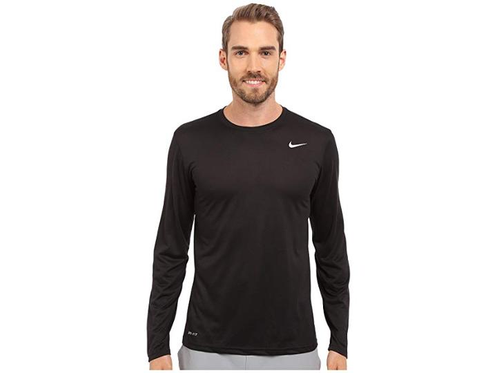 Nike Legend 2.0 Long Sleeve Tee (black/black/matte Silver) Men's T Shirt