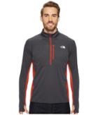The North Face Impulse Active 1/4 Zip (tnf Dark Grey Heather/ketchup Red) Men's Workout