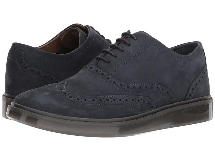 Hush Puppies Shiba Brogue Oxford (navy Nubuck) Men's Lace Up Cap Toe Shoes